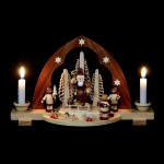 Mueller Erzgebirge Schwibbogen - Santa Giving Out Christmas Presents
